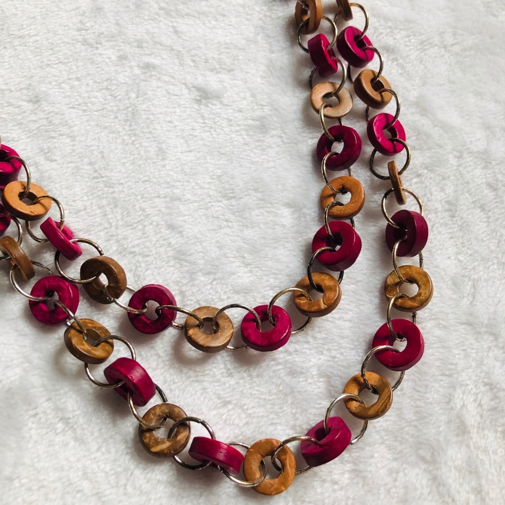 Gorgeous Wood Circles Necklace